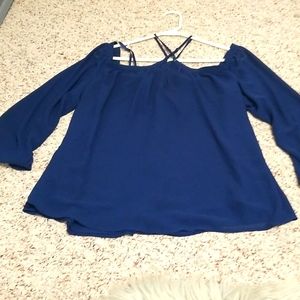 Off shoulder Royal Blue Blouse